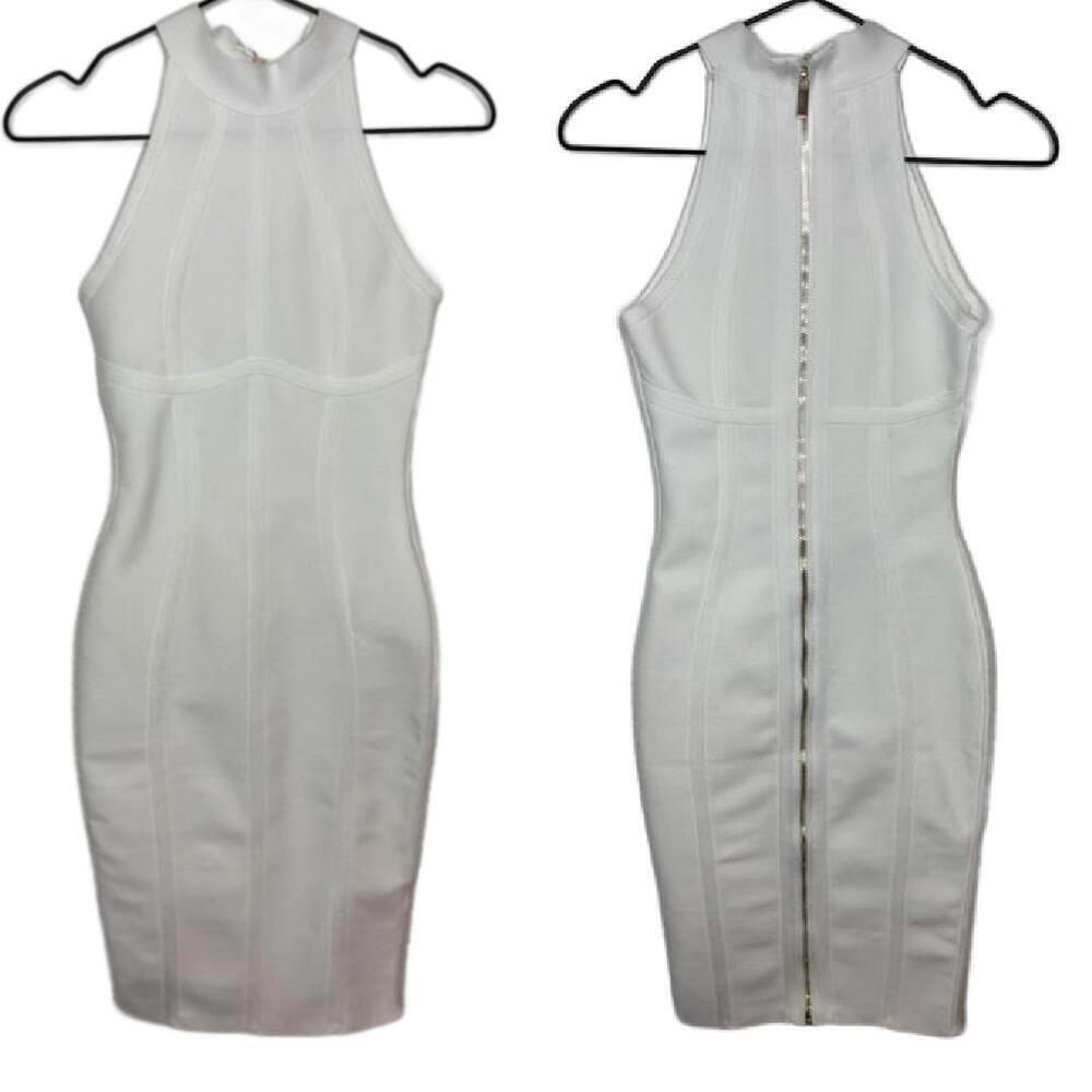 Bella Barnett Women's XS White Bandage Bodycon Dress (1719)